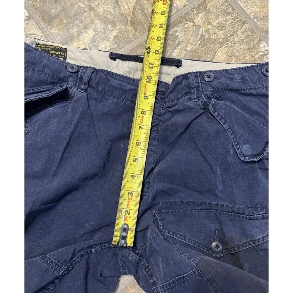 Polo Ralph Lauren Cargo Shorts Mens 36 Navy Blue Good Surplus Fit Military Style